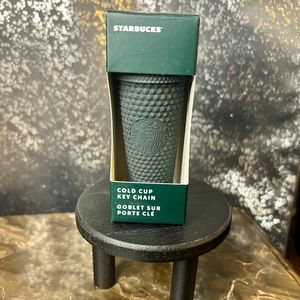 STARBUCKS: Dark Green Studded Tumbler Keychain